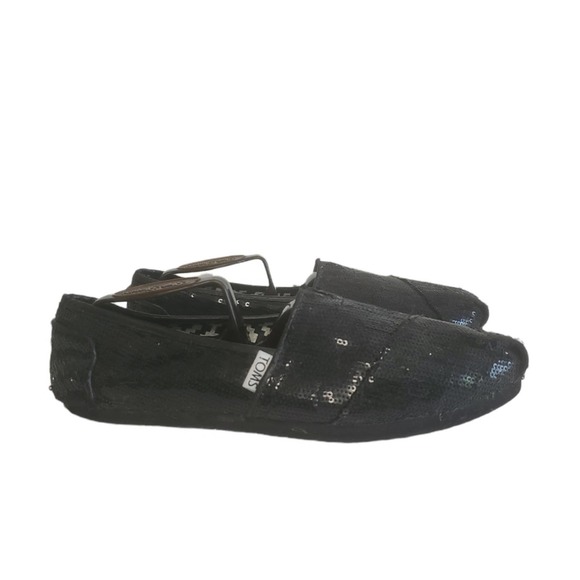 Toms Shoes - TOMS Womens Size 8 Classic Black Sparkle Glitter Sequin Shoes Flats